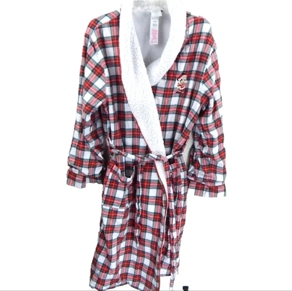 Disney Store Mickey Mouse Plaid Christmas Robe - Picture 1 of 4